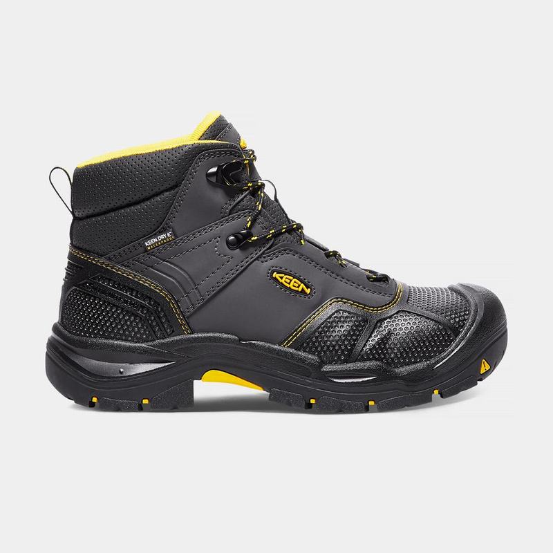 Keen Logandale Waterproof Steel Toe - Erkek Iş Botu - Siyah - Türkiye (742138UFZ)